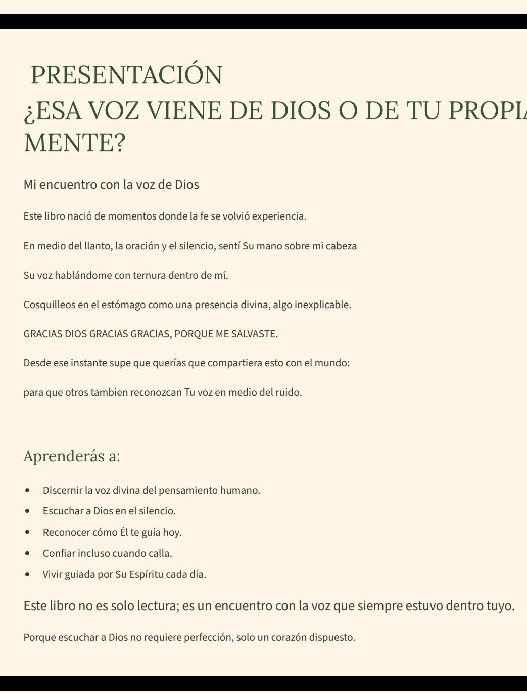 ¿Esa voz viene de Dios o de tu propia mente? + Bonus Diario de Conexión Divina (Libro Digital PDF)